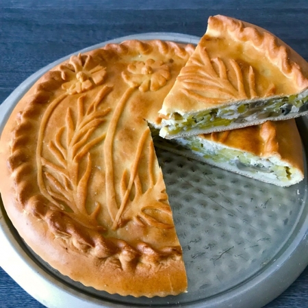 Пирог куриный с капустой